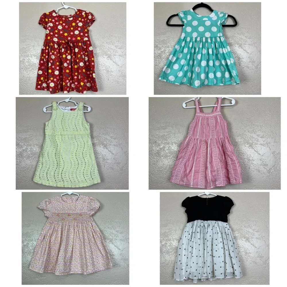 Gymboree Girls lot of‎ 6 floral summer dresses different brand size 24 months